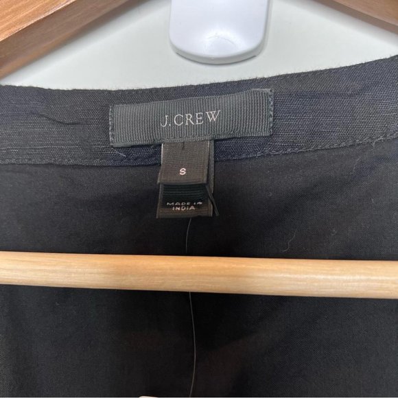 J Crew Womens Size Small Linen Wrap Dress Sleeveless Black NEW Coastal Cotton - Picture 5 of 10